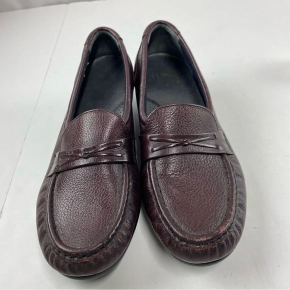 SAS Womens 9M Burgundy Leather Penny Loafers Wedge Tripad Comfort Shoes - Picture 5 of 8